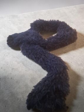 Source Unknown Navy Faux Fur Scarf Wrap